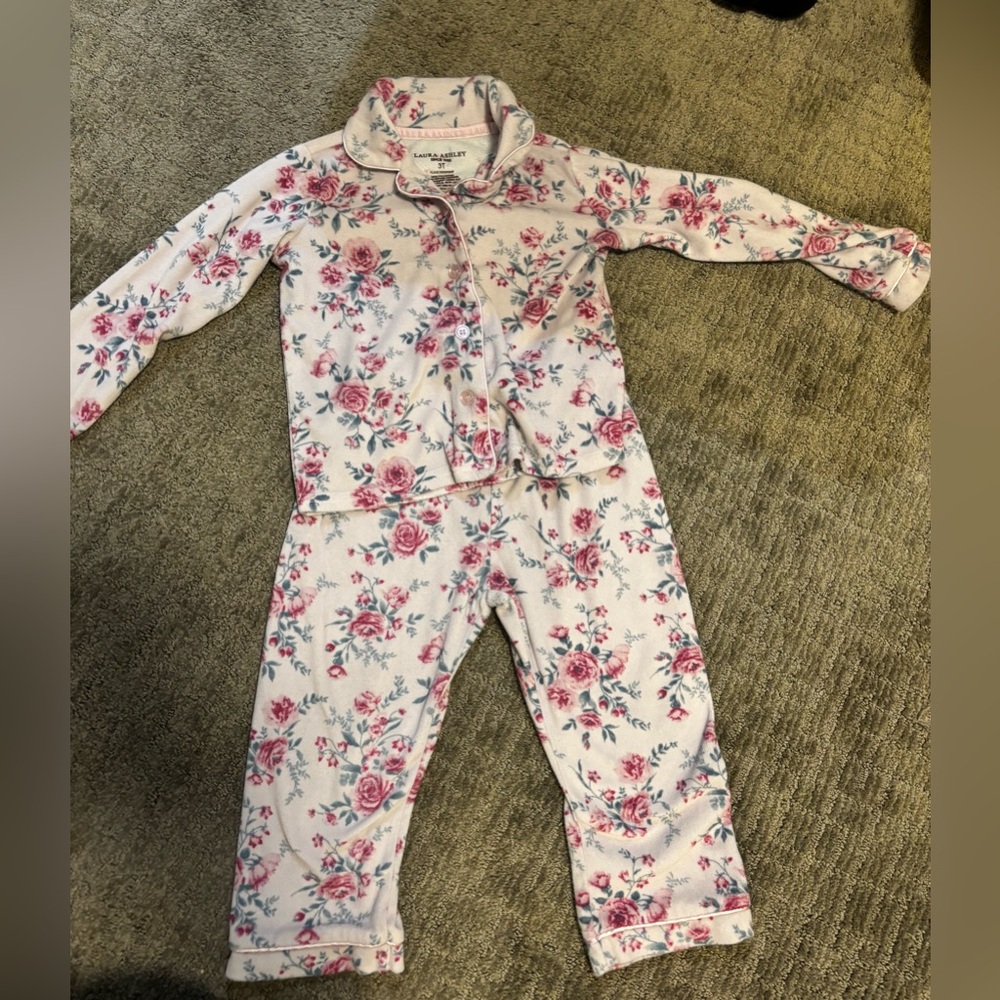 Laura Ashley Pink and Blue Floral Pajama Top
